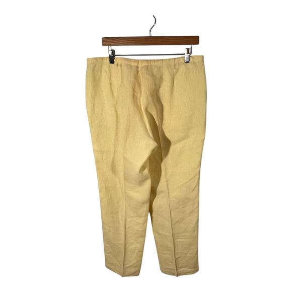 Talbots Linen Pants Yellow Straight Leg Size 10 - Picture 4 of 10